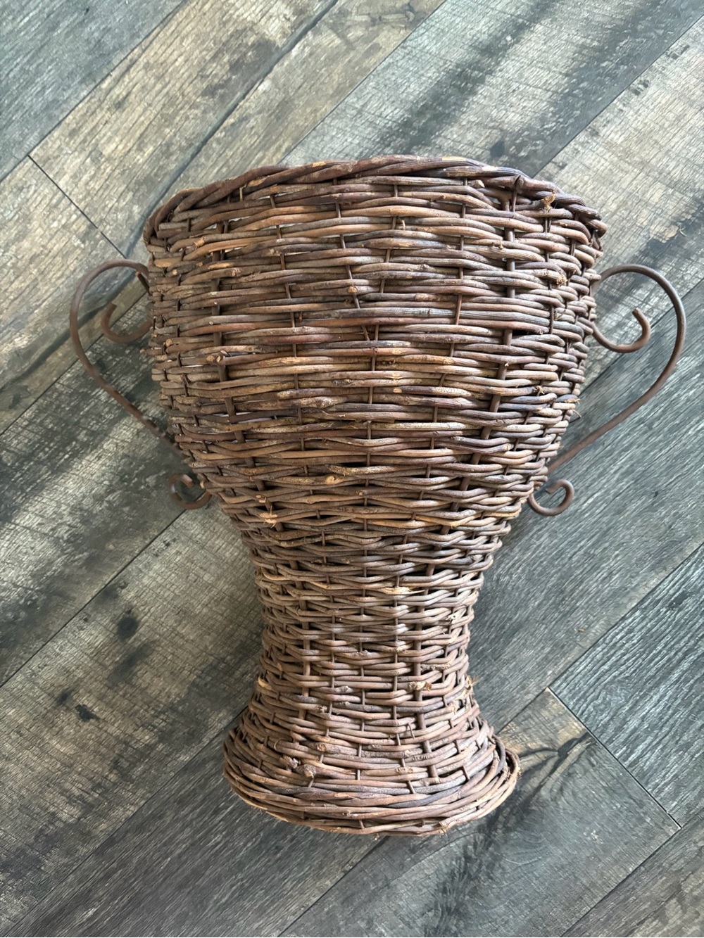 Woven Rattan Decorative Vase wall Planter - Brown - Picture 7 of 8